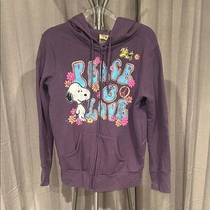Peanuts Purple Hoodie with Snoopy and Woodstock